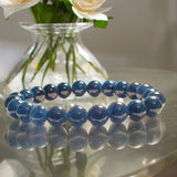 Sapphire Deep Blue Round Smooth Stretch (8mm) Natural Gemstone Crystal Energy Bead Bracelet