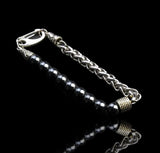 Hematite Half Bead Half Stainless Steel Wheat Chain (8mm) Lobster Clasp Natural Gemstone Crystal Energy Bead Bracelet