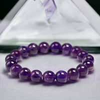 Amethyst - Dark Purple Custom Size Round Smooth Stretch (10mm Grande) Natural Gemstone Crystal Energy Bead Bracelet