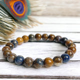 Pietersite Custom Size Round Smooth Stretch (8mm) Natural Gemstone Crystal Energy Bead Bracelet