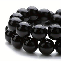 Onyx - Black Onyx Braided Macrame Adjustable Sliding Knot Round Smooth (8mm) Natural Gemstone Crystal Energy Bead Bracelet