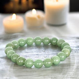 Aventurine Green Custom Size Round Smooth Stretch (8mm) Natural Gemstone Crystal Energy Bead Bracelet