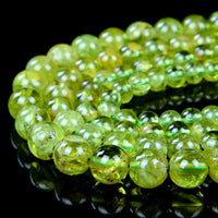 Peridot Custom Size Round Smooth Stretch (8mm) Natural Gemstone Crystal Energy Bead Bracelet