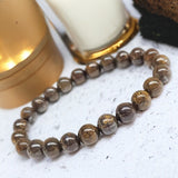 Bronzite Custom Size Round Smooth Stretch (8mm) Natural Gemstone Crystal Energy Bead Bracelet