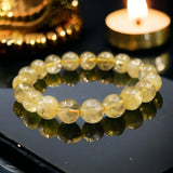 Citrine Custom Size Yellow Round Smooth Stretch (10mm Grande) Natural Gemstone Crystal Energy Bead Bracelet "High Quality”  Large Beads