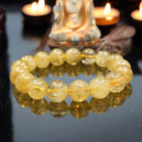 Citrine Custom Size Yellow Round Smooth Stretch (14mm Grandi) Natural Gemstone Crystal Energy Bead Bracelet "High Quality”  XXLarge Beads