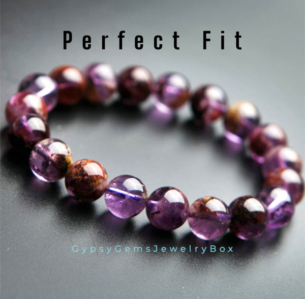 1Pc Fengbaowu Natural Amethyst Purple Phantom Quartz Rutilated Auralite 23  Bracelet Old Style Shape Beads Reiki Healing Stone - AliExpress