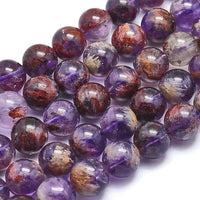 Quartz - Purple Phantom (Super 7) Custom Size Round Smooth Stretch  (8mm) Natural Gemstone Crystal Energy Bead Bracelet
