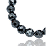 Hematite Black Custom Size Diamond Cut Faceted Stretch (8mm) Natural Gemstone Crystal Energy Bead Bracelet