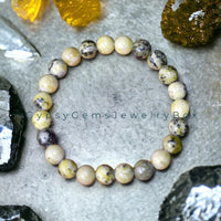 Serpentine Genuine Round Smooth Stretch (8mm) Natural Gemstone Crystal Energy Bead Bracelet