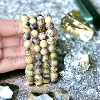 Serpentine Genuine Round Smooth Stretch (8mm) Natural Gemstone Crystal Energy Bead Bracelet