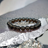 Smokey Quartz Custom Size Round Smooth Stretch (8mm) Natural Gemstone Crystal Energy Bead Bracelet