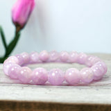 Kunzite Pink Round Smooth Stretch (8mm) Natural Gemstone Crystal Energy Bead Bracelet