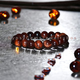 Tiger’s Eye - Red Custom Size Round Smooth Stretch (10mm Grande) Natural Gemstone Crystal Energy Bead Bracelet