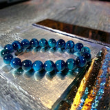 Tiger’s Eye - Teal Blue Custom Size Round Smooth Stretch (8mm) Natural Gemstone Crystal Energy Bead Bracelet