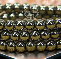 Hematite Black Minimalist (6mm) Custom Size Round Stretch Natural Gemstone Crystal Energy Bead Bracelet