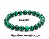 Malachite Custom Size Round Smooth Stretch (8mm) Natural Gemstone Crystal Energy Bead Bracelet