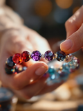 Memory Grief Natural Gemstone Bead Bracelet • Custom Designed