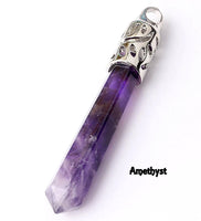 Crystal Long Point Gemstone Pendant Necklace