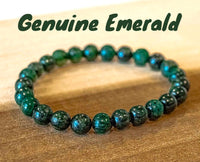 EMERALD Crystal Gemstone Energy Bead Bracelet