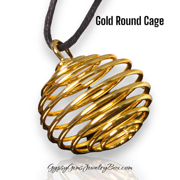 Rock Your Favorite Crystal in a Gold Spiral Crystal Cage Pendant – Nature's  Treasures