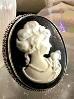Cameo .925 Sterling Silver Statement Ring (Size 8.75)