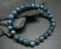 Apatite Faceted Blue Gemstone Energy Bead Bracelet