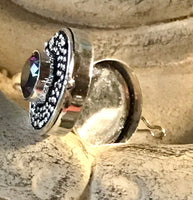 Topaz Mystic Gemstone .925 Sterling Silver Locket Ring (Size 8)