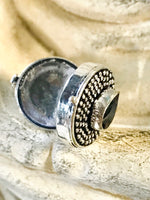 Garnet Gemstone .925 Sterling Silver Locket Ring (Size 8.25)