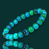 Chrysocolla Blue Green Round Smooth Stretch (8mm) Natural Gemstone Crystal Energy Bead Bracelet