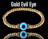 Evil Eye Gold Stretch Bead Energy Bracelet