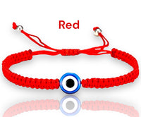 Evil Eye Red or Black Silk Braided Macrame Adjustable Slider Knot Good Luck Protection Bracelet