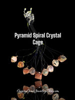 Spiral Cage Crystal & Gemstone Holder In Silver, Copper or Gold Wire Pendant Necklaces