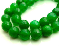 JADE Gemstone Faceted Imperial Green Crystal Energy Bead Bracelet