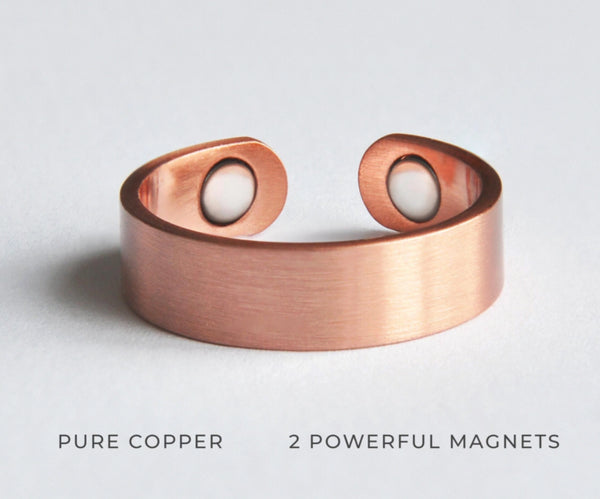 Magnetic Therapy Copper Adjustable Ring “Smooth”
