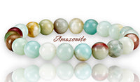 AMAZONITE Gemstone Energy Bead Bracelet "PROTECTION"