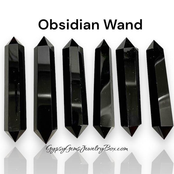 Black Obsidian X-Large Double Point Crystal Wand