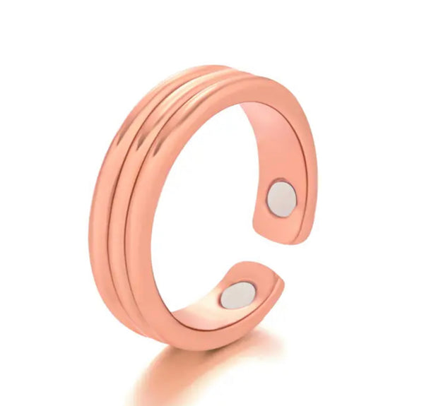 Magnetic Therapy Copper Magnet Adjustable Ring “Tri-Rings”