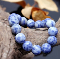 JASPER 'Blue Spot’ Matte Rustic Jasper' Gemstone Energy Bead Bracelet "Perseverance"