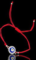 Evil Eye Red Silk Braided Macrame Adjustable Slider Knot Good Luck Energy Bracelet