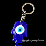 Evil Eye Good Luck Protection Keychain Hamsa Hand Turkish Glass