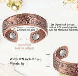 Magnetic Therapy Copper Magnet Adjustable Ring “Flower”