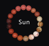 Universe Solar System Galaxy Planets Natural Gemstone Stretch Energy Bead Bracelet 10mm
