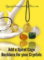 Spiral Cage Crystal & Gemstone Holder In Silver, Copper or Gold Wire Pendant Necklaces