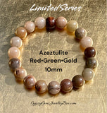 Azeztulite Genuine Himalayan Green Gold Red Energy Bead Bracelet Limited Series Grande 10mm