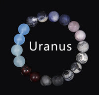 Universe Solar System Galaxy Planets Natural Gemstone Stretch Energy Bead Bracelet 10mm