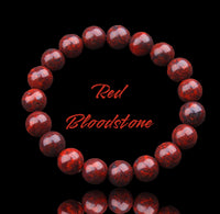 BLOODSTONE - Red Dragon Bloodstone  Energy Bead Bracelet