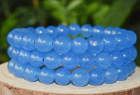 Chalcedony Blue Gemstone Energy Bead Bracelet
