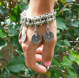 Gypsy Rose Silver Coin Bracelet or Anklet Belly Dance Boho