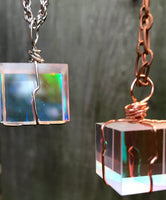 Wire Wrap Gemstone Crystal Prism Pendant